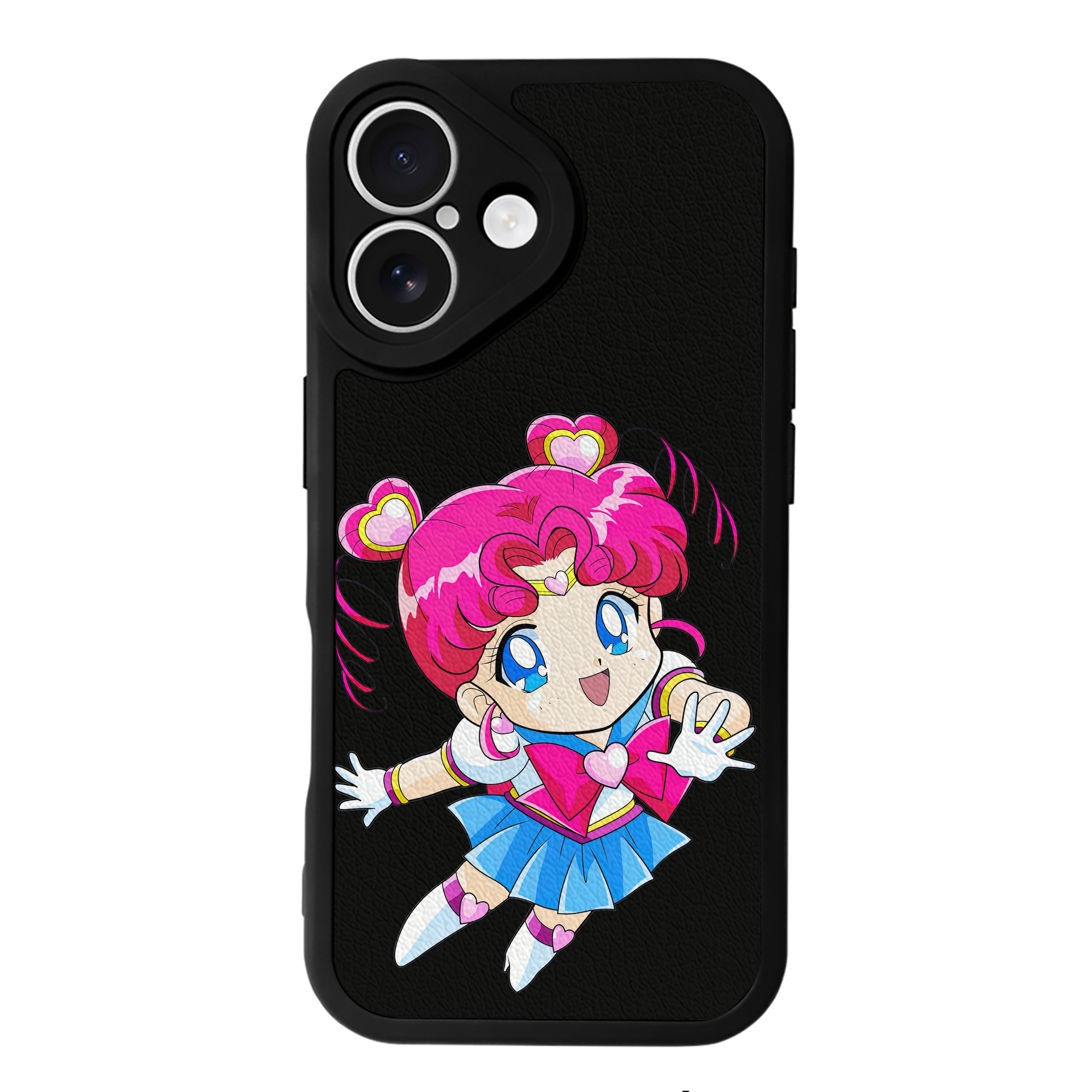 （画像用） 美少女戦士セーラームーン ちびうさ Sailor Moon Chibiusa Tsukino Usagi Small Lady Serenity 【iPhone 16シリーズ対応】シリコンスマホケース（レザー調） 材質：シリコン